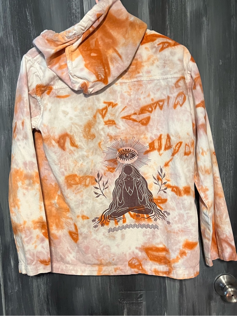 EARTHBOUND Orange & White Tie-Dye Hoodie medium
